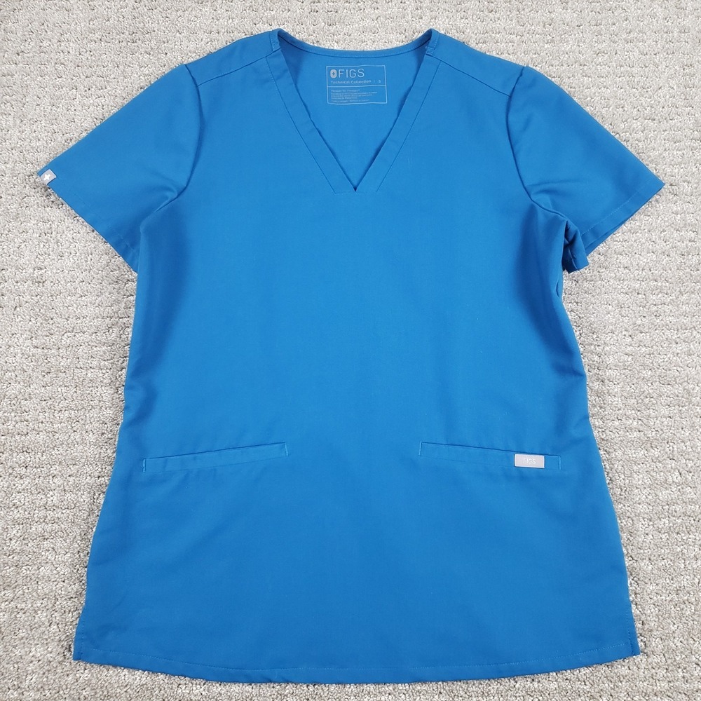 FIGS Scrub Top Womens S Blue Casma Three-Pocket FW1100 Medical Uniform